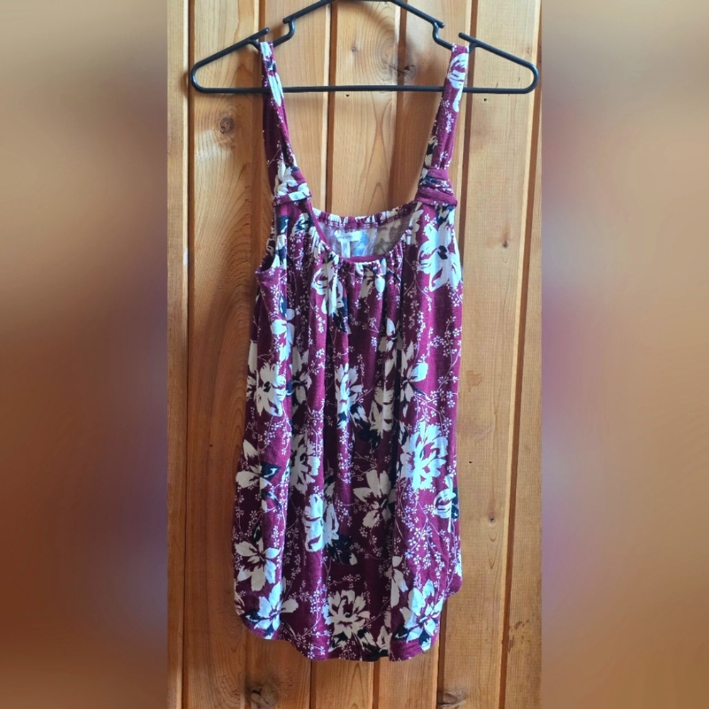 Maurices Burgundy Floral Women's Top